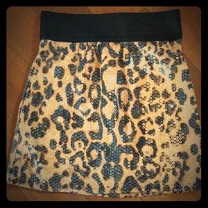 Leopard Sequin Skirt